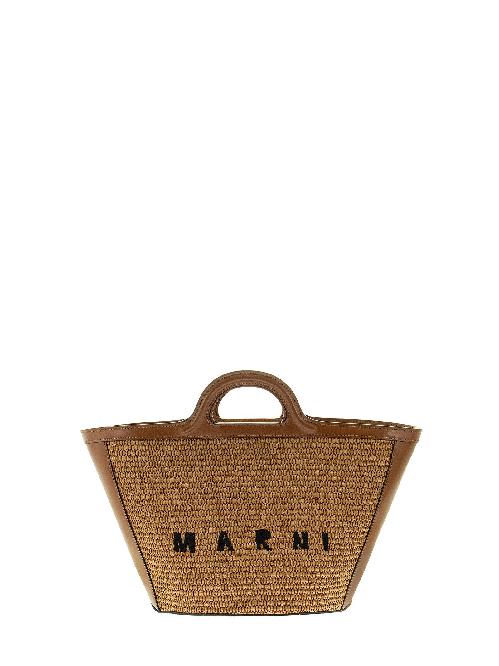 Marni Leather And Raffia Tropicalia Bag