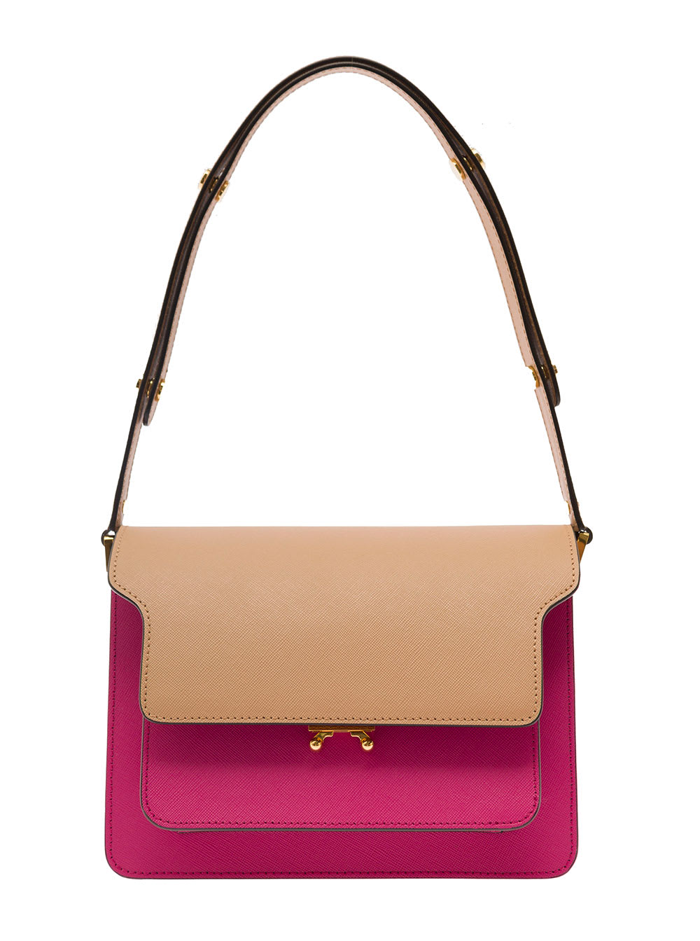 Marni Multicolour Trunk Shoulder Bag With Gold-Tone Details In Multicolour Leather Woman