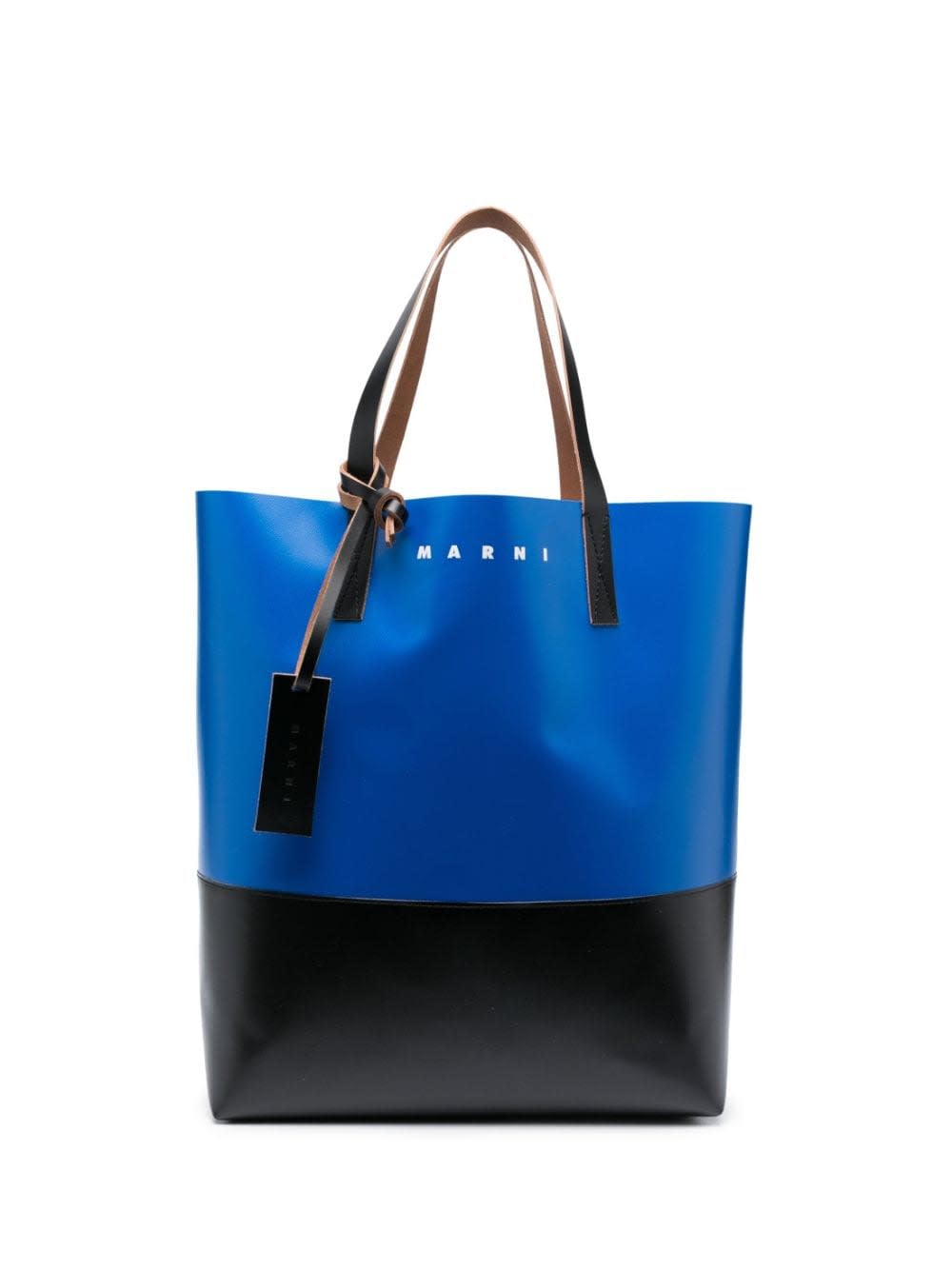 Marni North South Open Tote Bag In Color-Blocked With Printed Logo