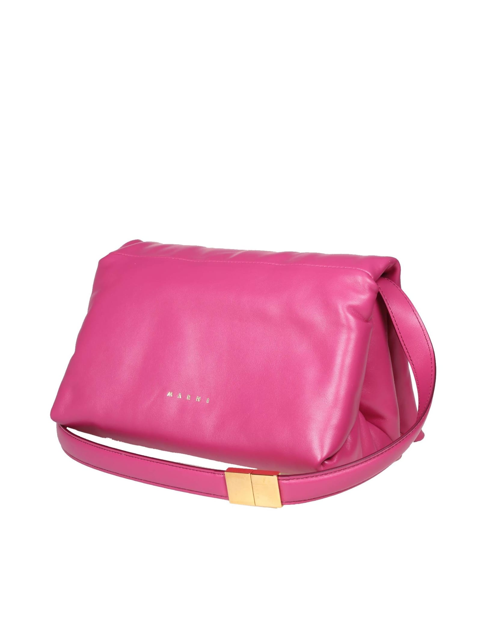 Marni Prisma Shoulder Bag In Fuchsia Color Leather