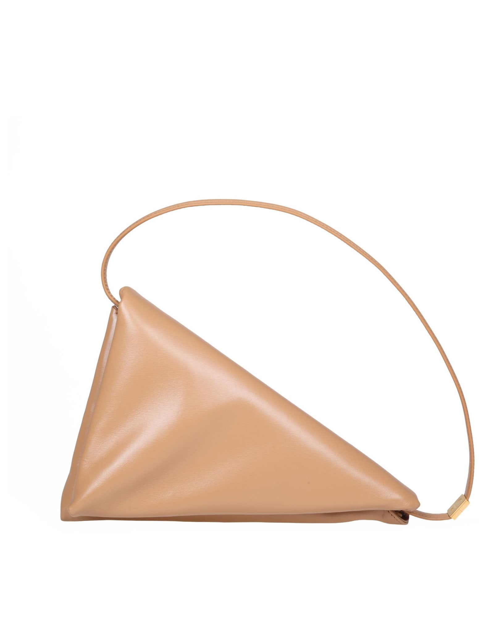 Marni Prisma Triangle Bag In Beige Leather