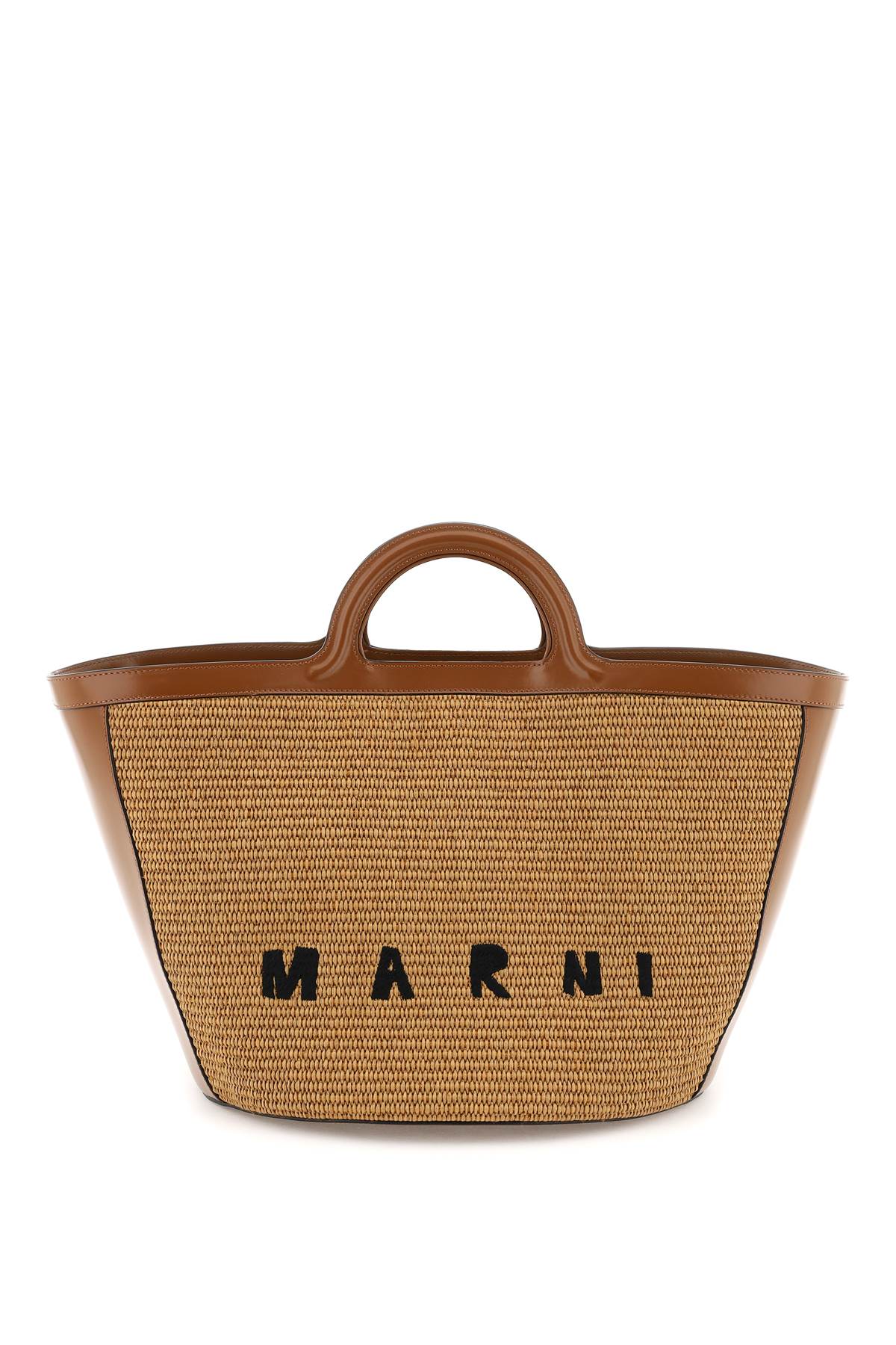 Marni Tropicalia Leather And Raffia Tote Bag
