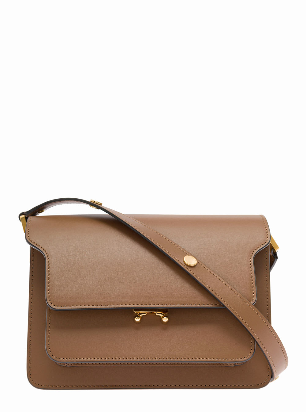 Marni Womans Brown Leather Crossbody Bag