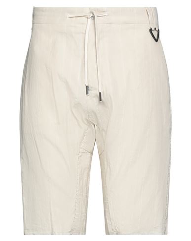 Masnada Man Shorts & Bermuda Shorts Beige Size 34 Cotton, Linen, Paper Yarn