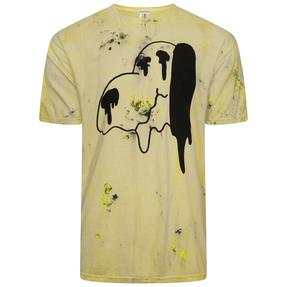 Melting Snoopy Ss T-shirt Paint Effect L Yellow