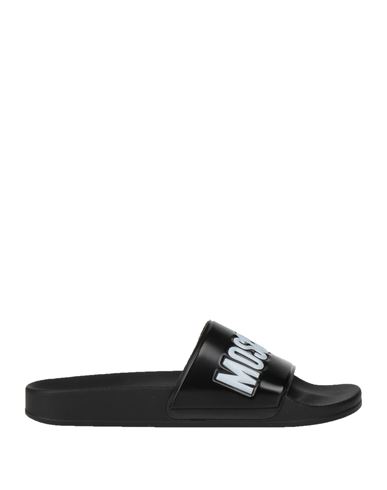 Moschino Man Sandals Black Size 8 Rubber