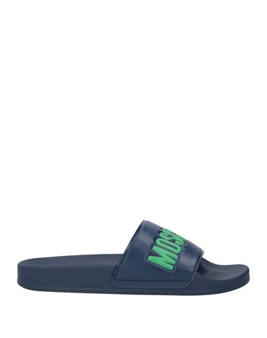 Moschino Man Sandals Blue Size 8 Rubber