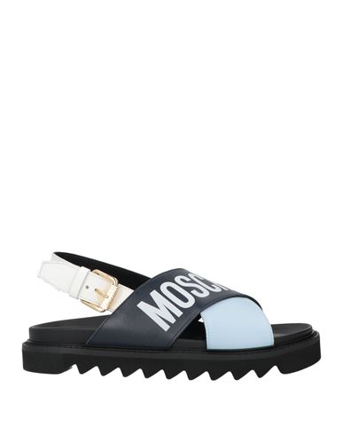 Moschino Man Sandals Midnight blue Size 11 Leather
