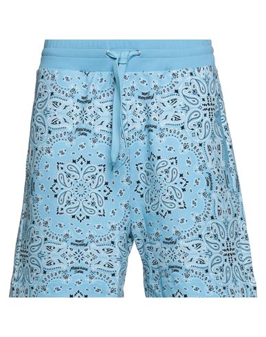 Moschino Man Shorts & Bermuda Shorts Sky blue Size L Cotton, Elastane