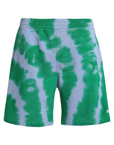 Msgm Man Shorts & Bermuda Shorts Emerald green Size L Cotton