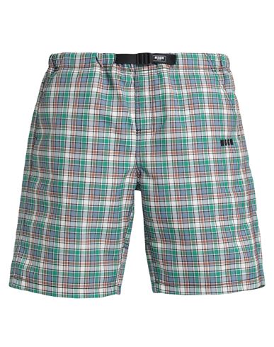 Msgm Man Shorts & Bermuda Shorts Green Size 28 Polyester