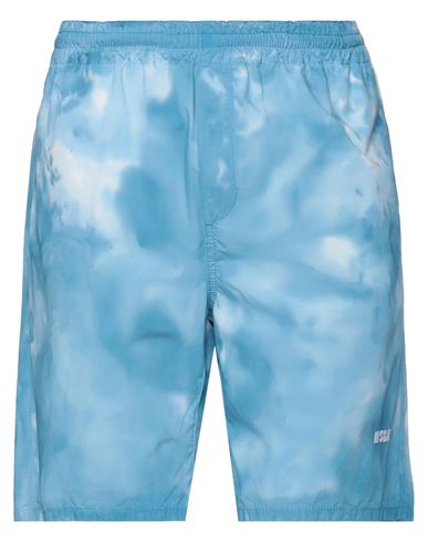 Msgm Man Shorts & Bermuda Shorts Sky blue Size 30 Cotton