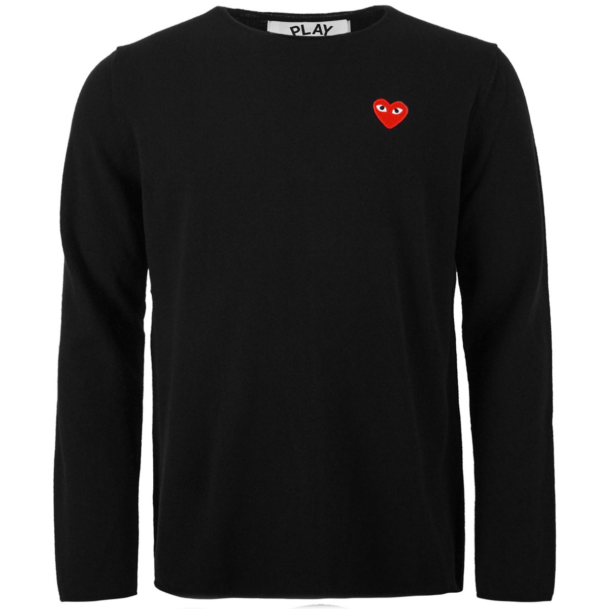 N068 Red Heart Crew Neck Sweater Black Xl Black