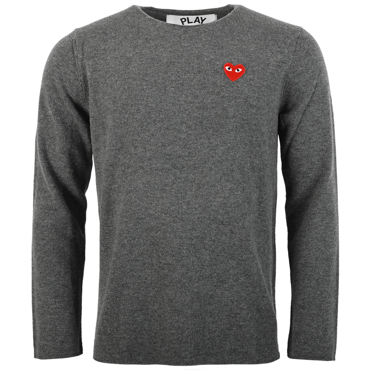 N068 Red Heart Crew Neck Sweater Grey S Grey