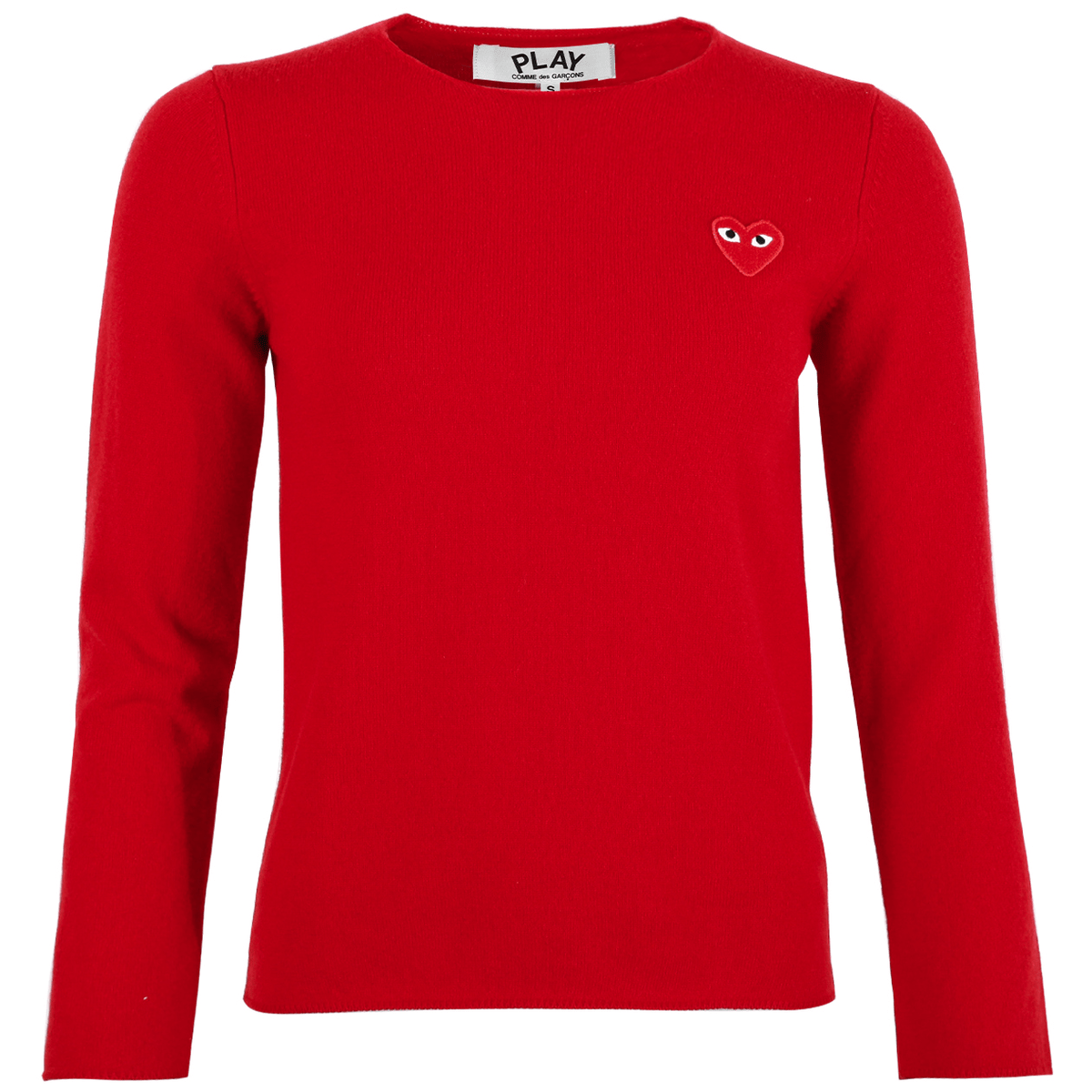 N068 Red Heart Crew Neck Sweater Red L Red
