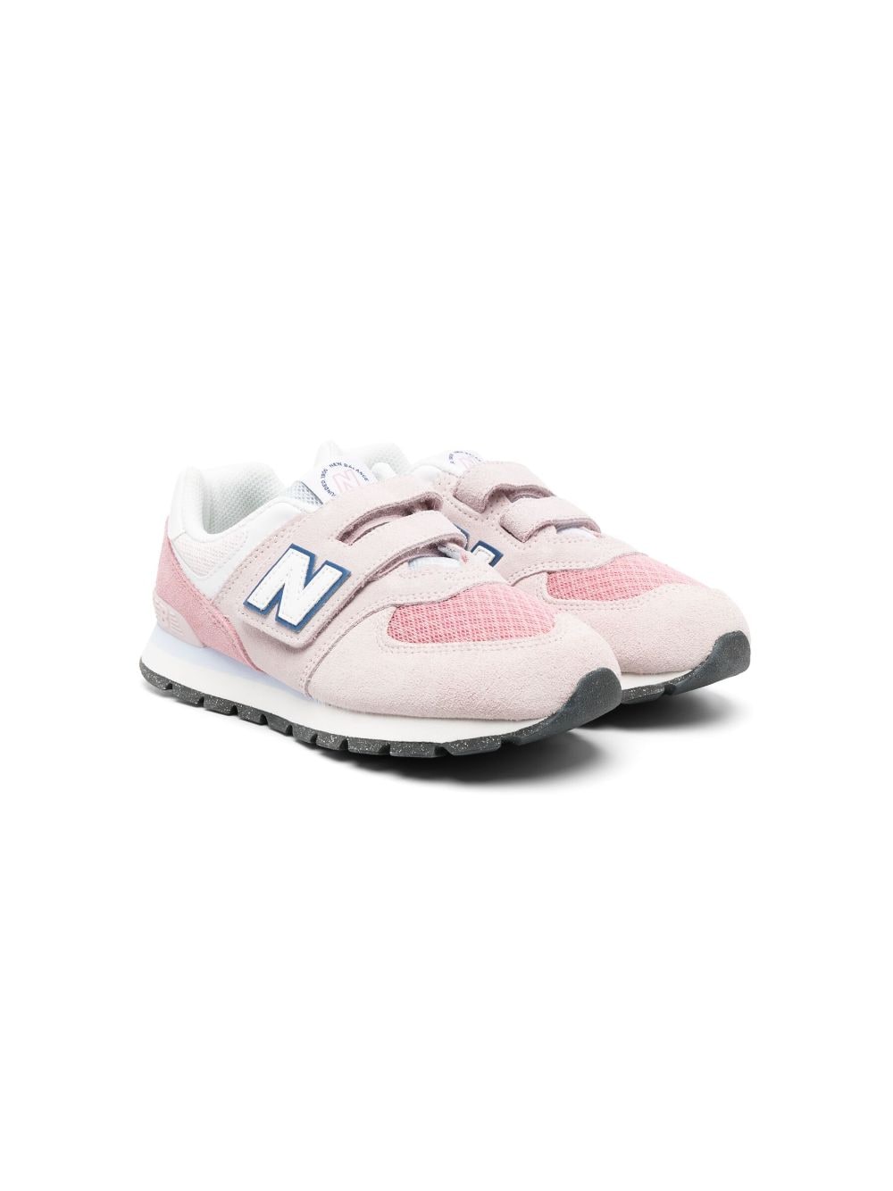 New Balance Kids logo-patch leather sneakers - Pink