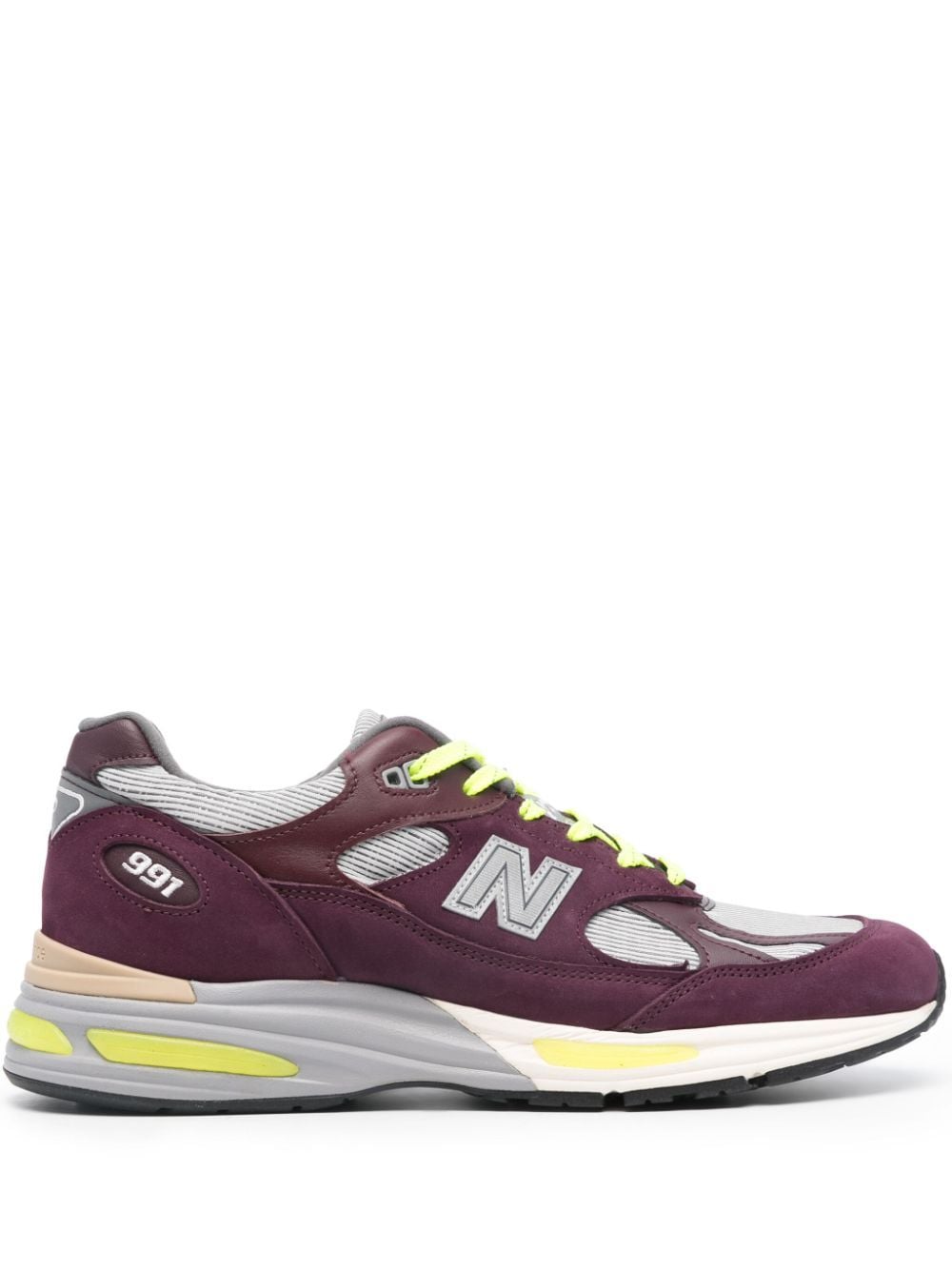 New Balance x Patta 991v2 lace-up sneakers - BURGUNDY/SILVER