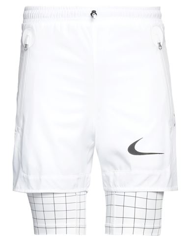 Nike Man Shorts & Bermuda Shorts Off white Size XS Polyester, Elastane