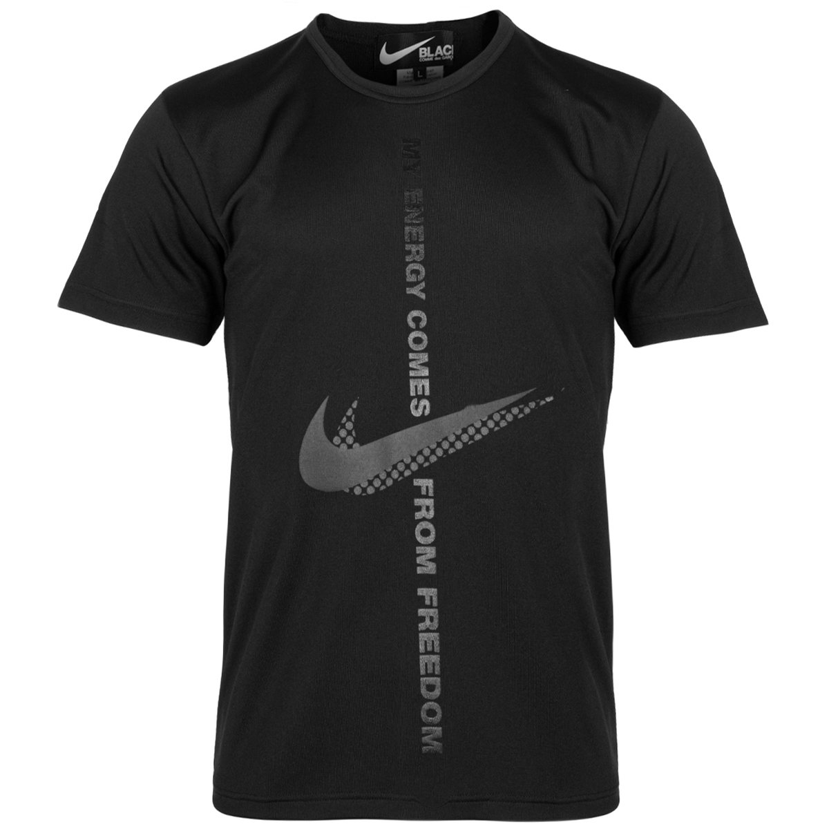 Nike X Comme Des GarÇons Black Tonal Logo T-shirt S Black