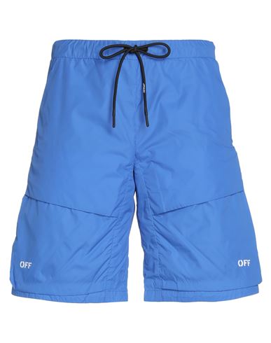 Off-white Man Shorts & Bermuda Shorts Bright blue Size S Polyamide