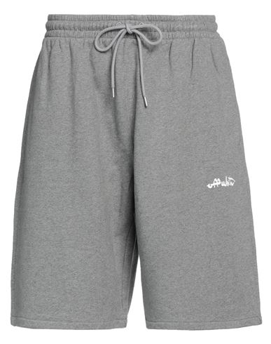 Off-white Man Shorts & Bermuda Shorts Grey Size S Cotton