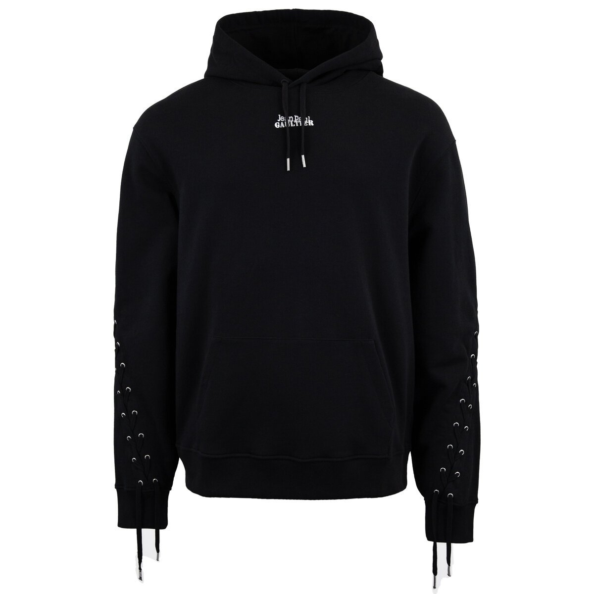 Oversized Laced Hoodie Sweatshirt Xs Black