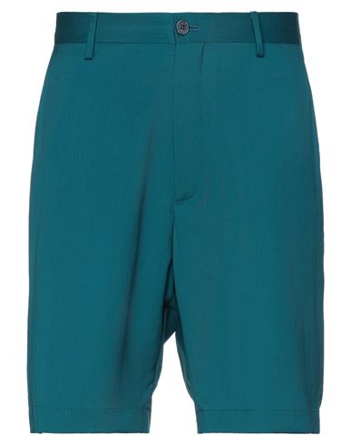 Paura Man Shorts & Bermuda Shorts Deep jade Size 30 Wool