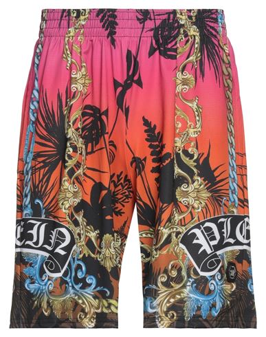 Philipp Plein Man Shorts & Bermuda Shorts Orange Size L Polyester