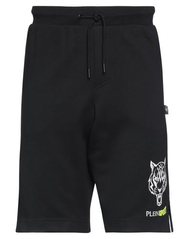 Plein Sport Man Shorts & Bermuda Shorts Black Size L Cotton, Polyester