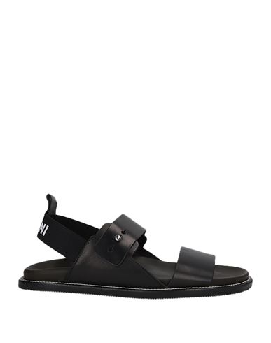 Pollini Man Sandals Black Size 8 Soft Leather