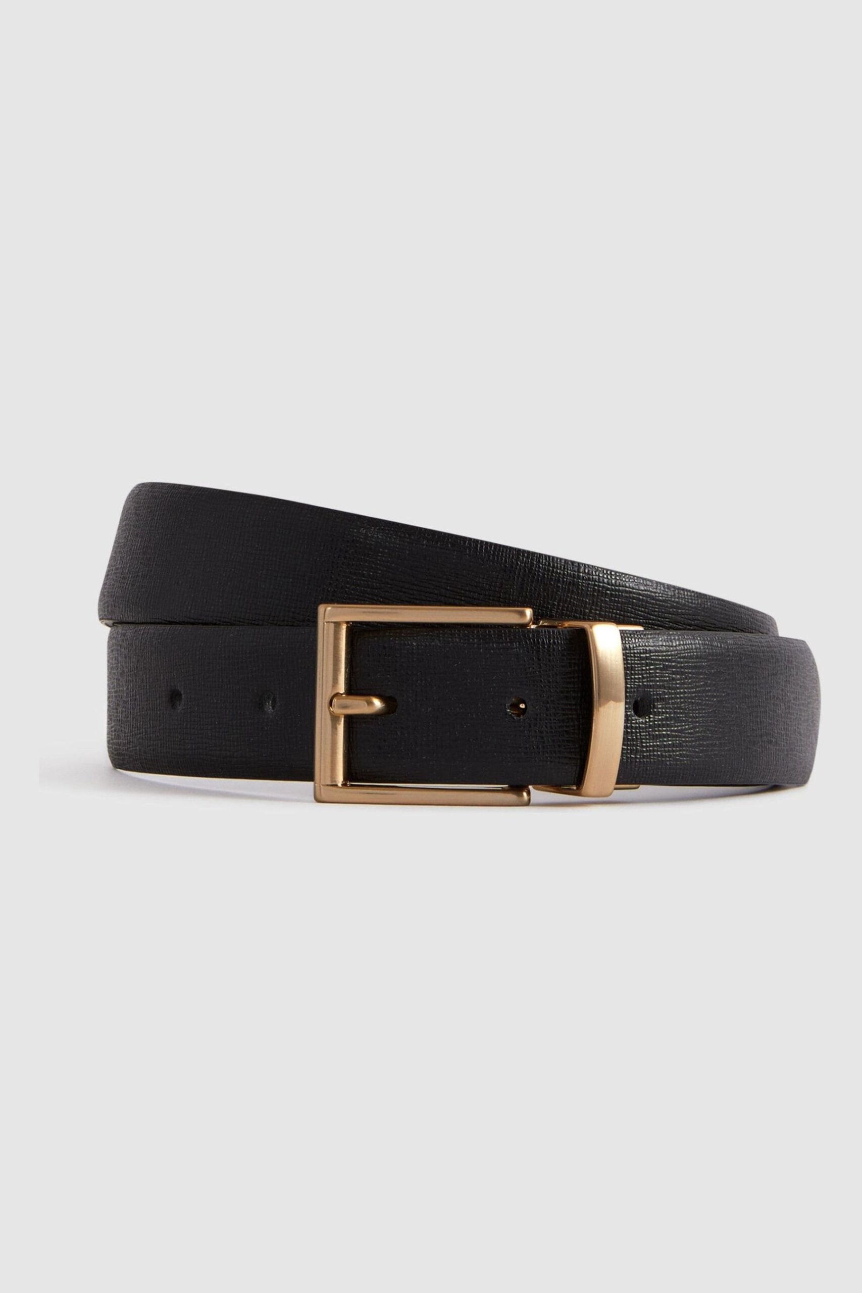 Ricky - Black Reversible Leather Belt