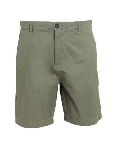Selected Homme Man Shorts & Bermuda Shorts Military green Size M Organic cotton, Cotton, Elastane