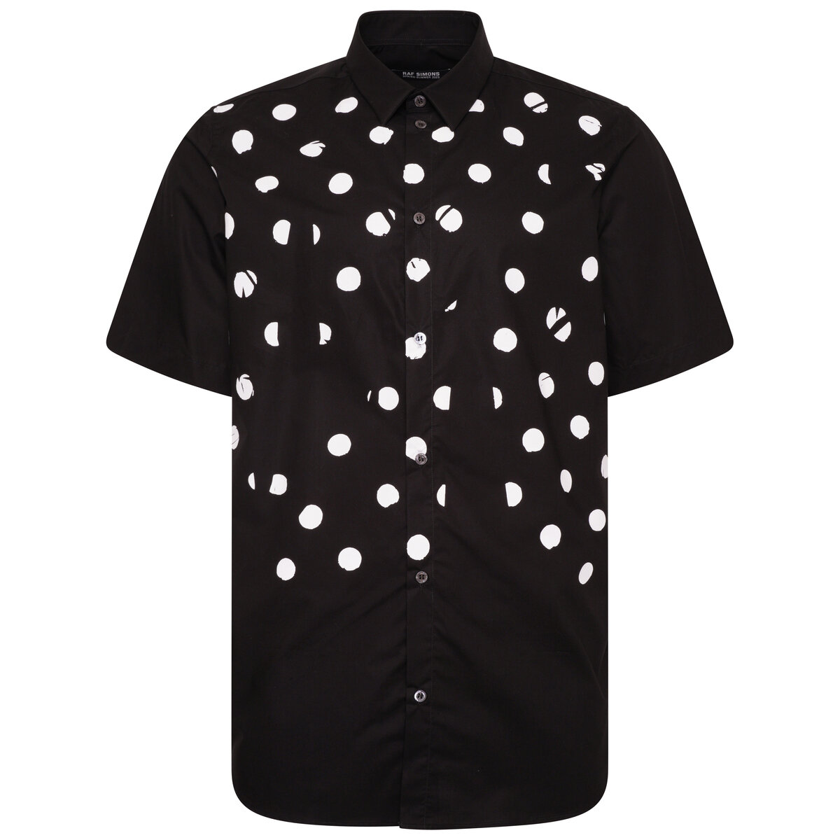 Short-sleeved Shirt With Polka Dot Print 46 Black