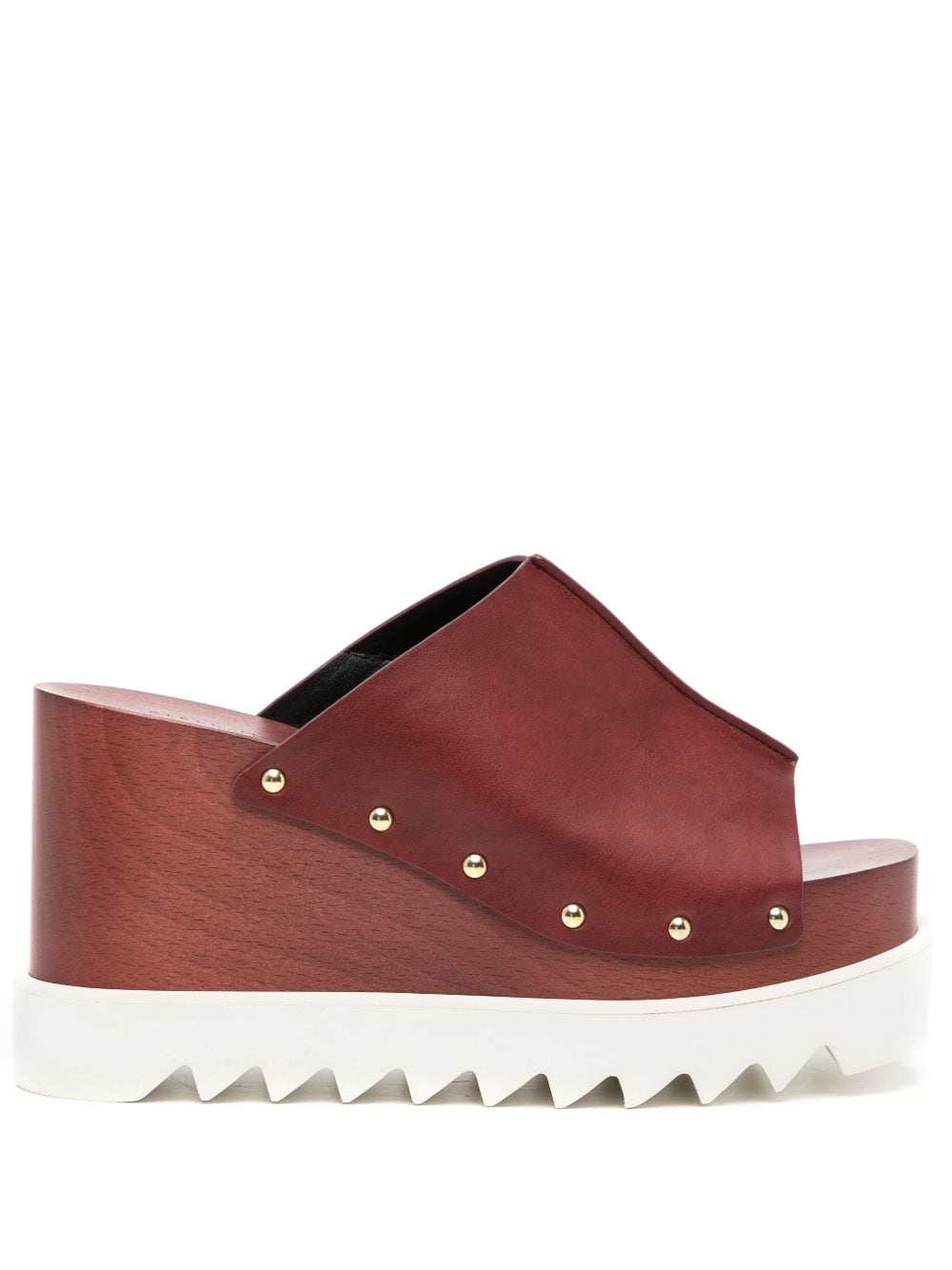 Stella McCartney Elyse 80mm studded wedge sandals - Brown