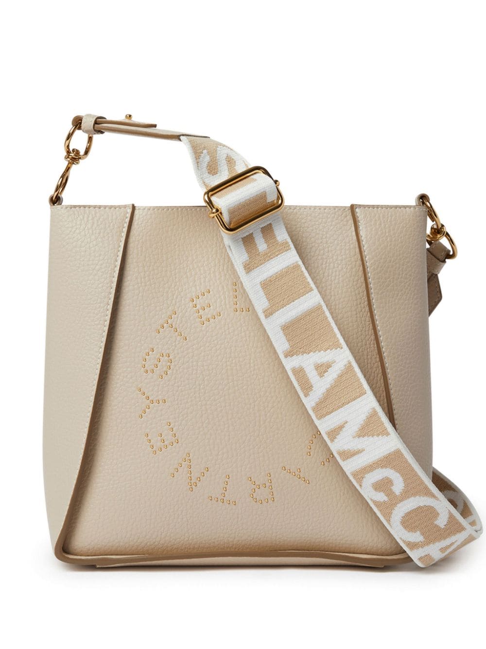 Stella McCartney Stella Logo vegan-leather shoulder bag - Neutrals
