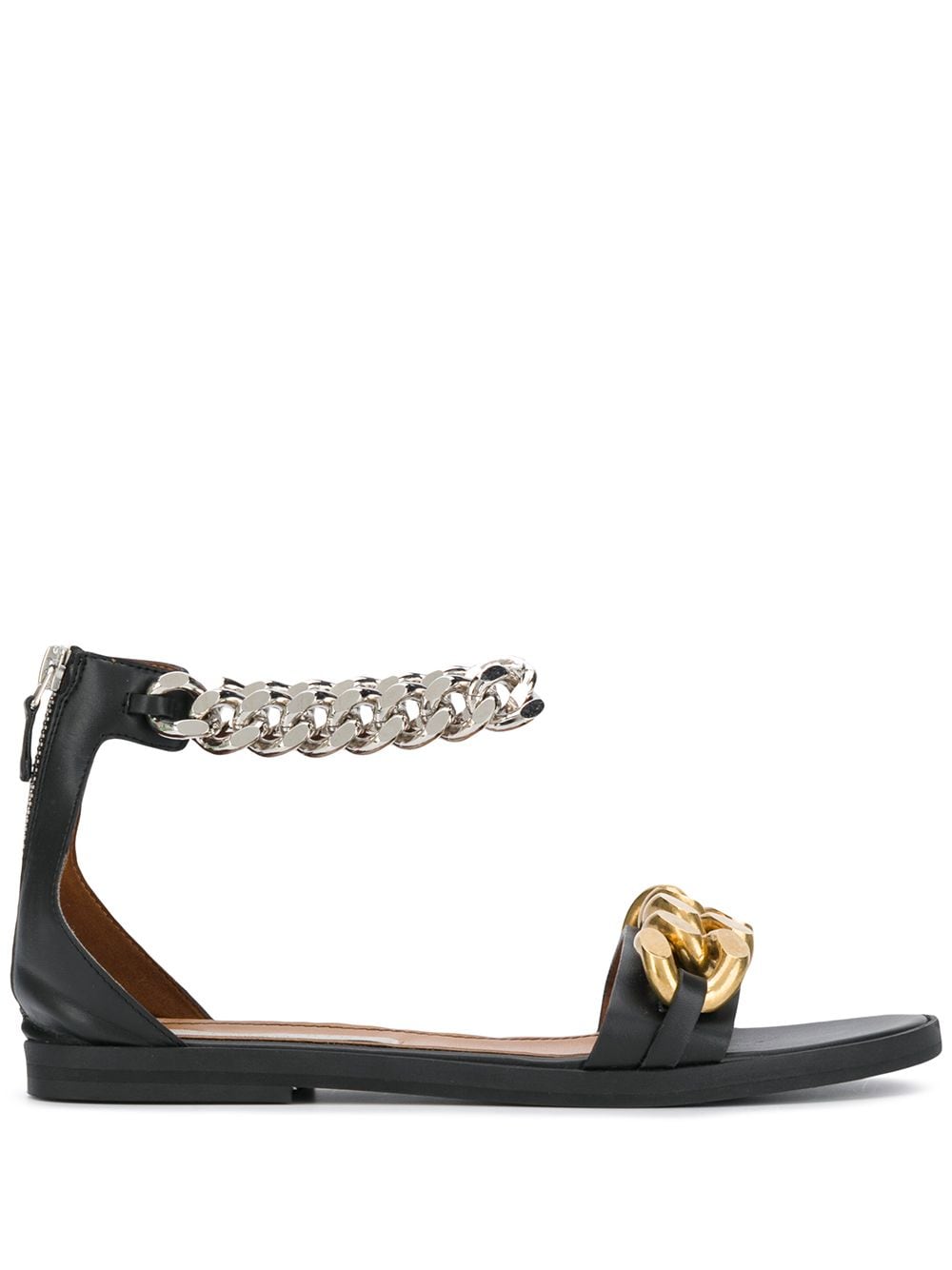 Stella McCartney chain-detail zip-up sandals - Black
