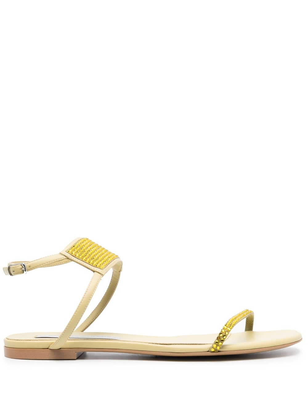 Stella McCartney crystal-embellished flat sandals - Yellow