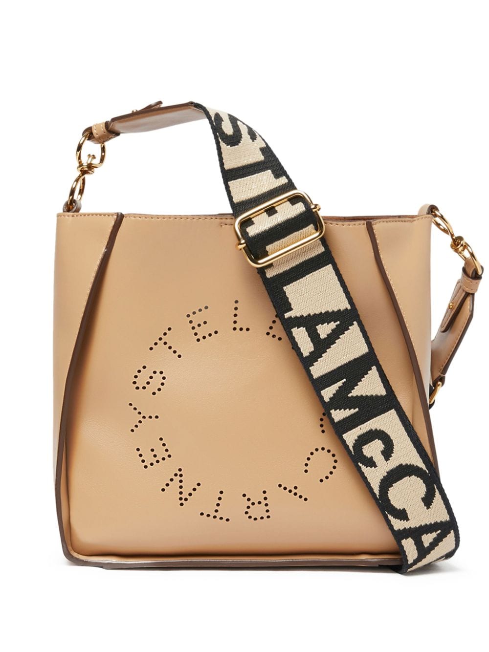 Stella McCartney perforated-logo shoulder bag - Neutrals