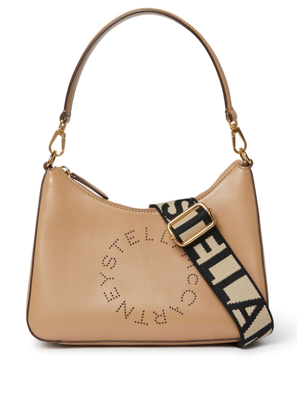 Stella McCartney small Logo shoulder bag - Brown
