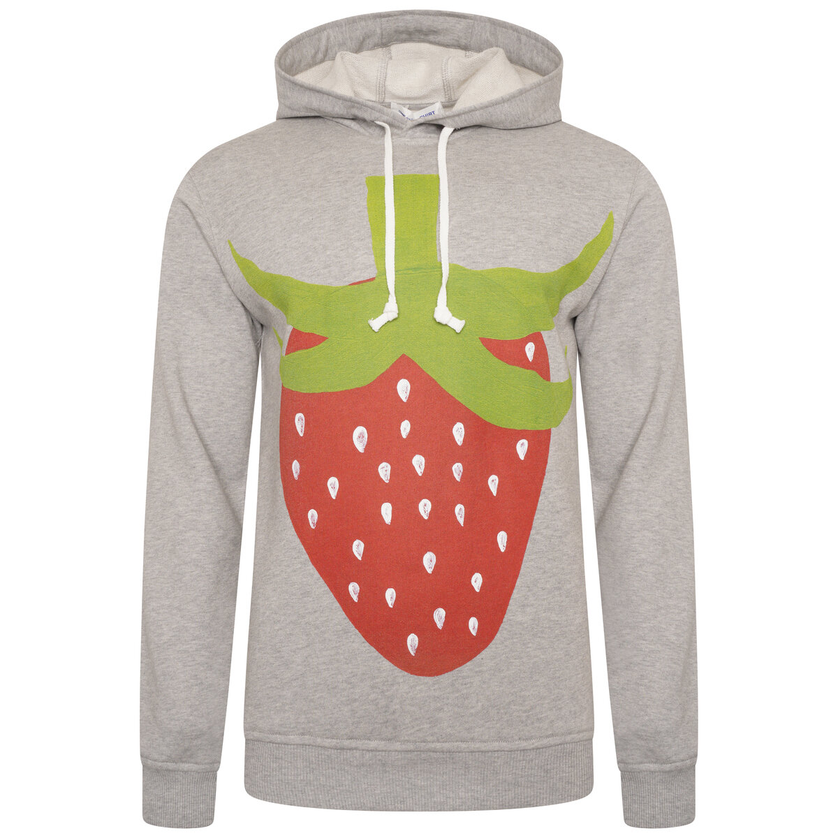 Strawberry Print Hoodie S Grey