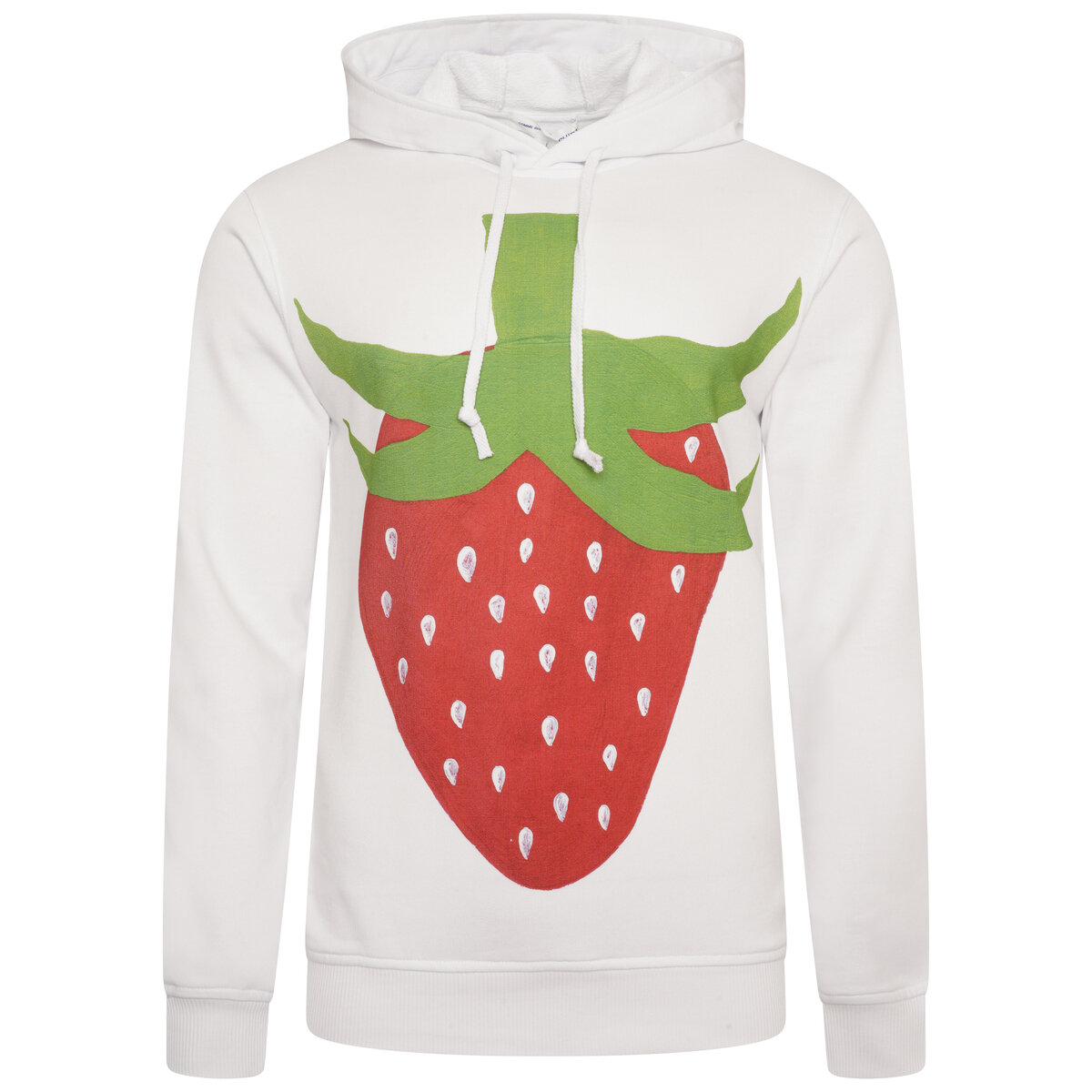 Strawberry Print Hoodie Xl White