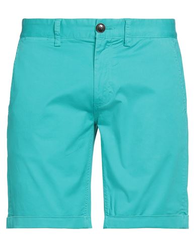 Sun 68 Man Shorts & Bermuda Shorts Turquoise Size 34 Cotton, Elastane