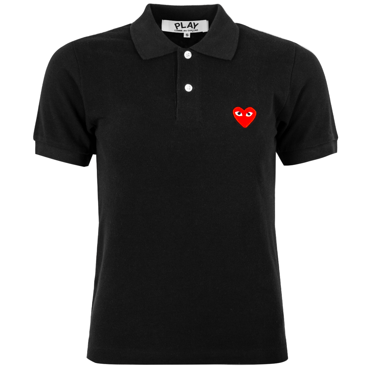 T005 Red Heart Polo Shirt S Black
