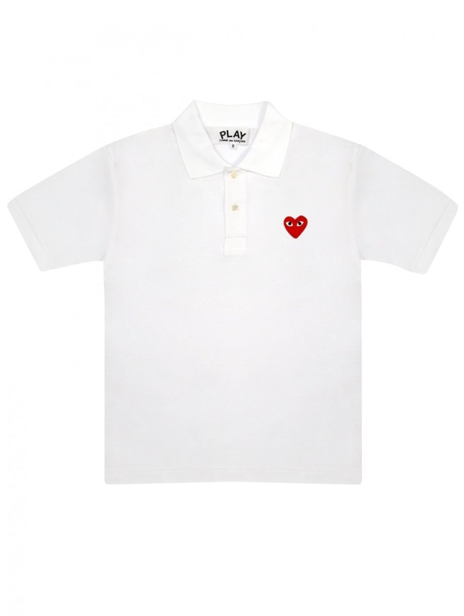 T005 Red Heart Polo Shirt S White