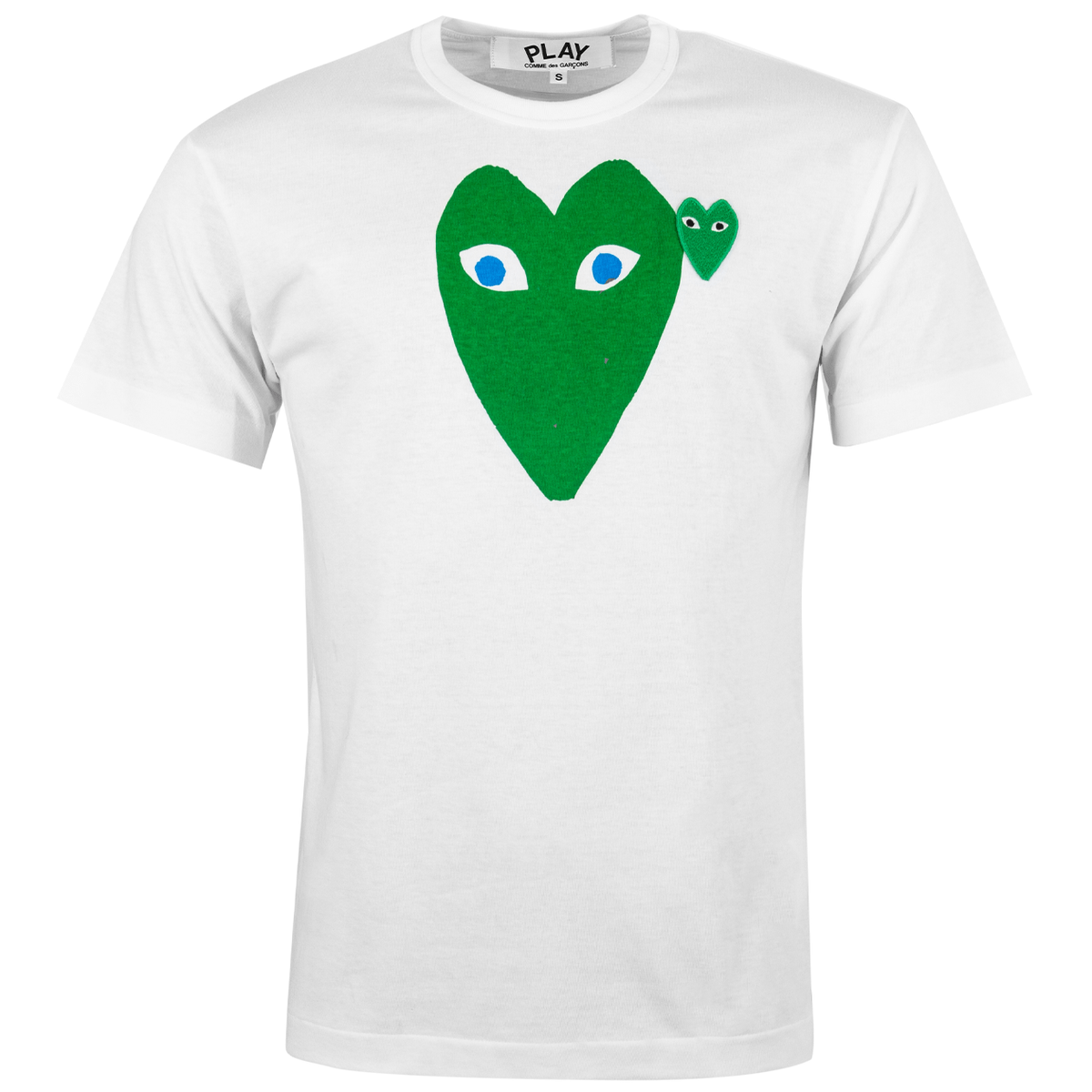 T090 Green Heart T-shirt M White