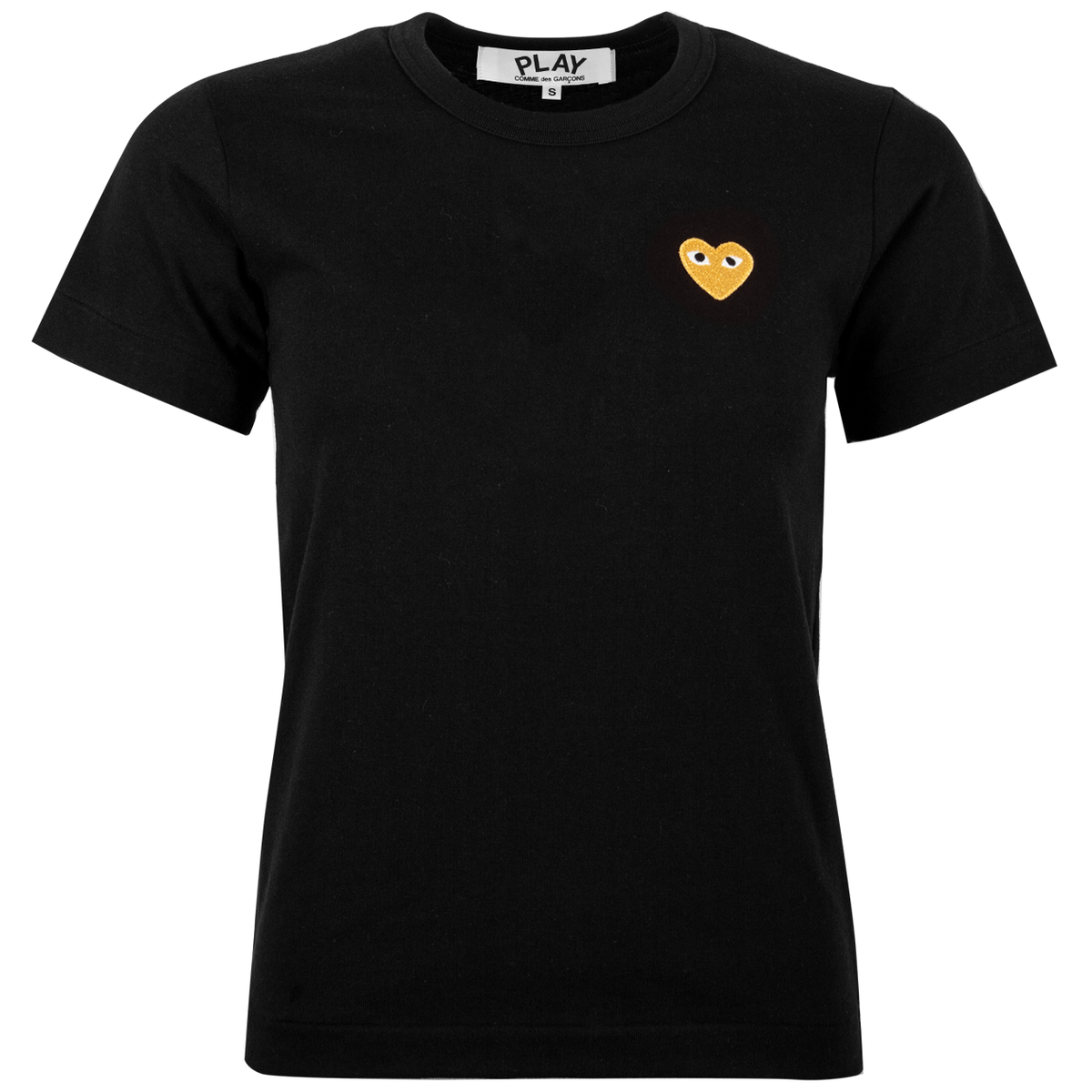 T216 Gold Heart T-shirt Black S Black