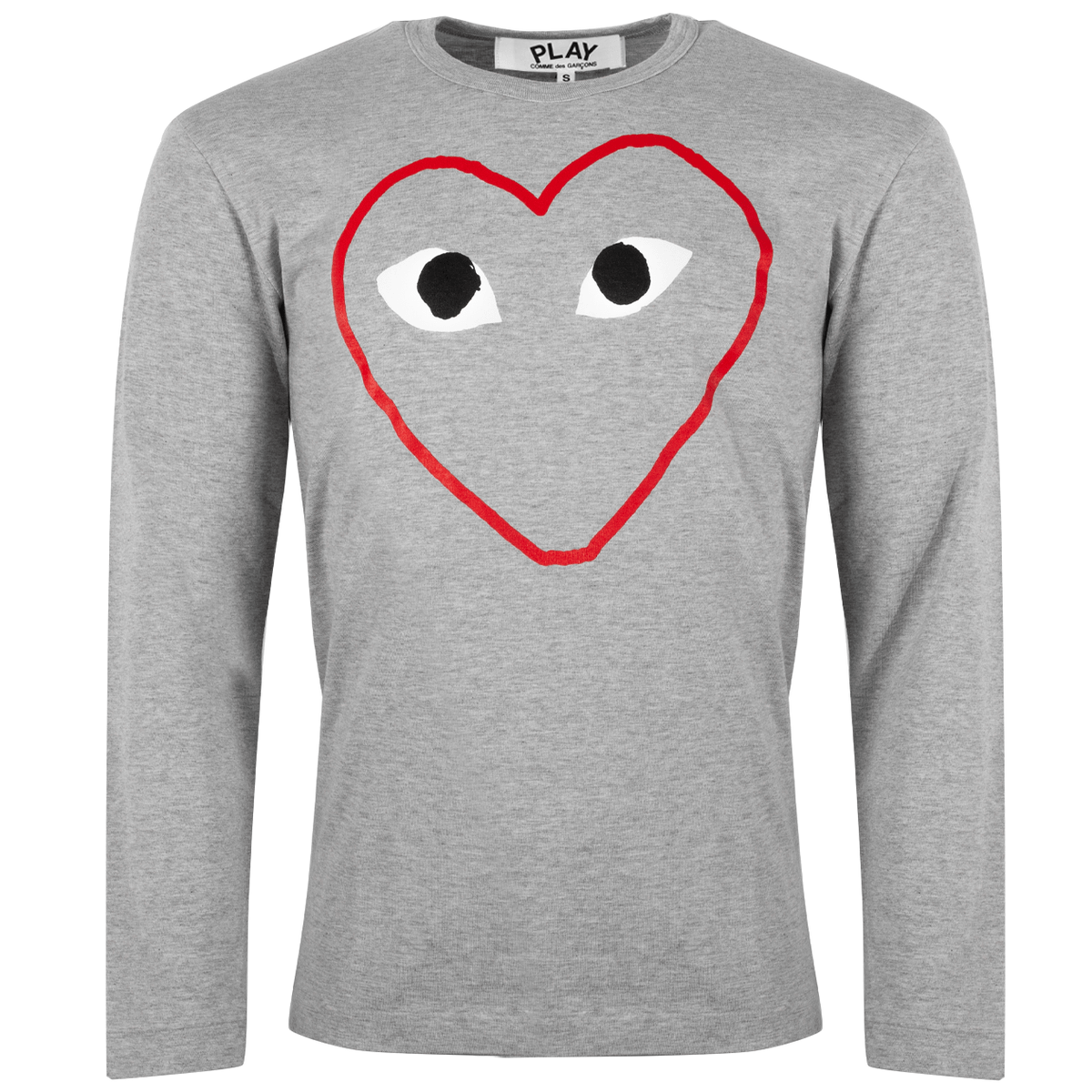 T270 Red Heart Sketch Long Sleeved T-shirt M Grey