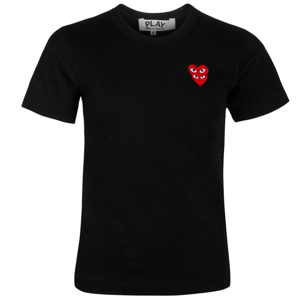 T287 Double Heart T-shirt Black L Black