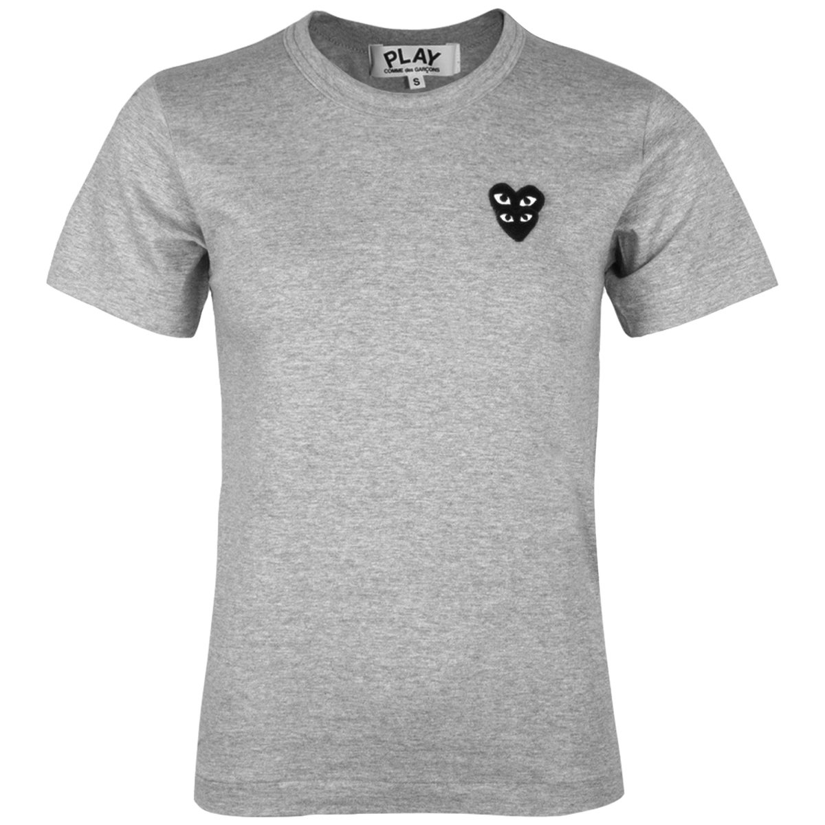 T295 Double Eye Black Heart T-shirt S Grey