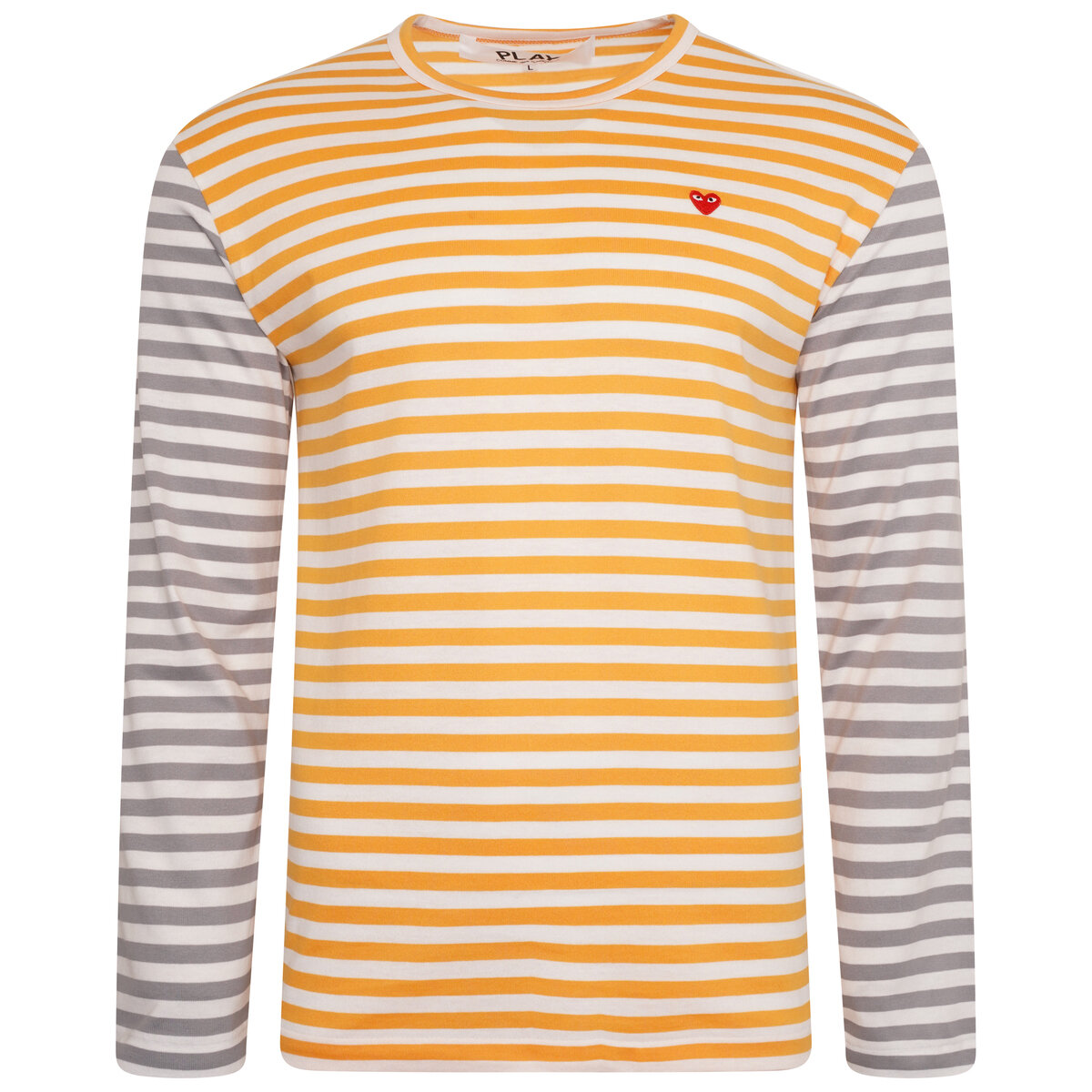 T318 Dual Striped Long Sleeve T-shirt Xl Yellow/gray